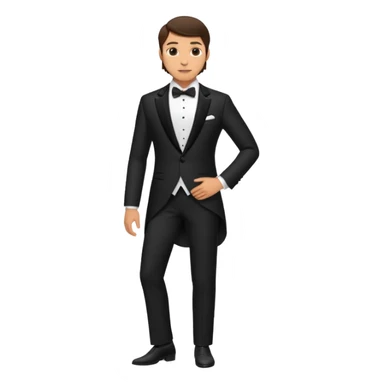 brunette groom standing on foot sticker