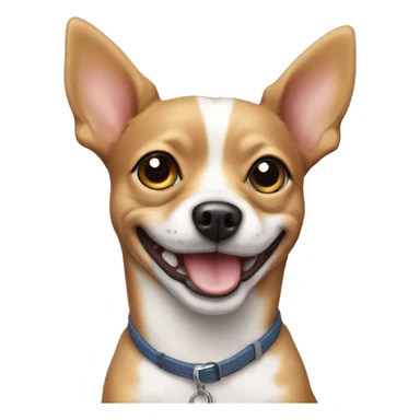 mini york dog mixed with toy terrier dog smile sticker