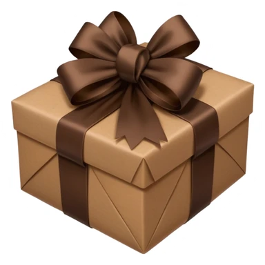 dark brown present with brown bow sticker