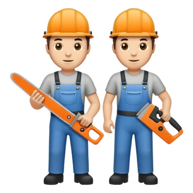 men with saws sticker