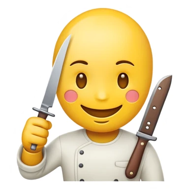 Yellow émoji avec un couteau  sticker