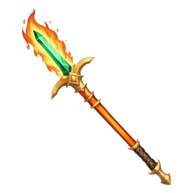 emerald spike flame burning fire sword sticker