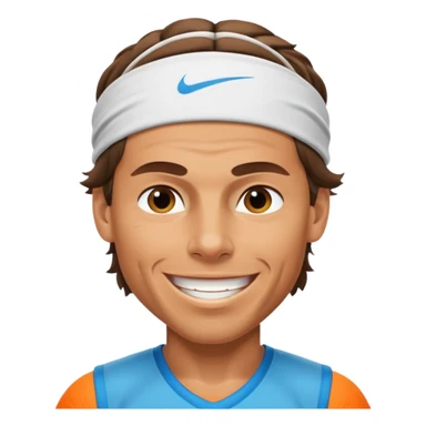 rafael nadal with head band sticker