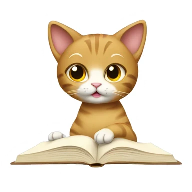 Female cat studying  sticker