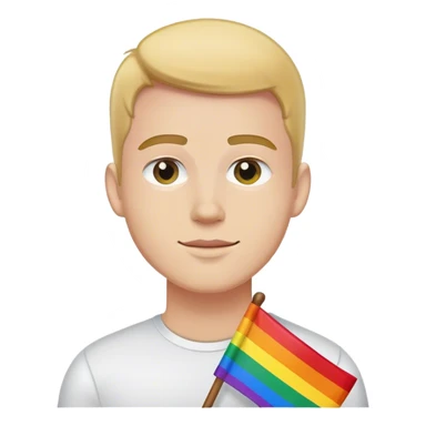 white man with rainbow flag sticker