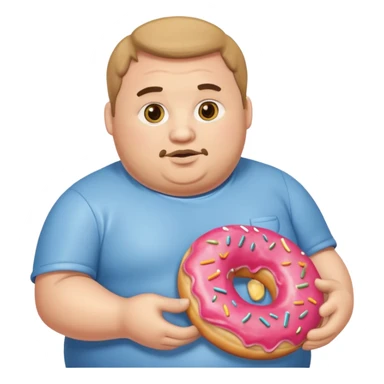Fat guy making donuts sticker