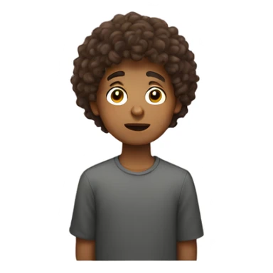 brown boy with short curly hair face palm sticker