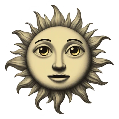 Sun and moon vintage  sticker