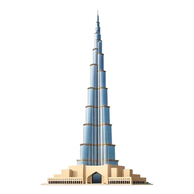 Burj Khalifa, beige color, minimalist style, slightly side view, emoji style sticker