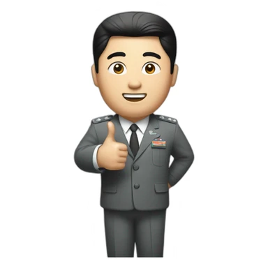 Kim chung un with A Nike LOGO and thumbs up sticker