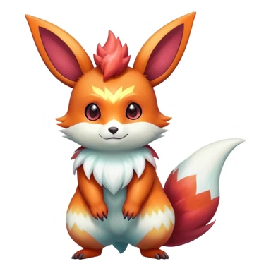 Shiny Darj Sparkly Pastel Colorful Exotic Glowing Fiery Emberly Furret-Flareon-Minccino-Zangoose-Hybrid (Full body) sticker