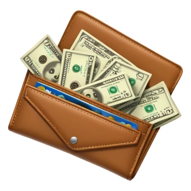 Aviator money emoji, wallet full of cash, casino vibe, premium 3D emoji style, clean, no background
 sticker