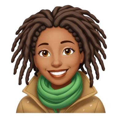 Black woman with locs in the snow sticker