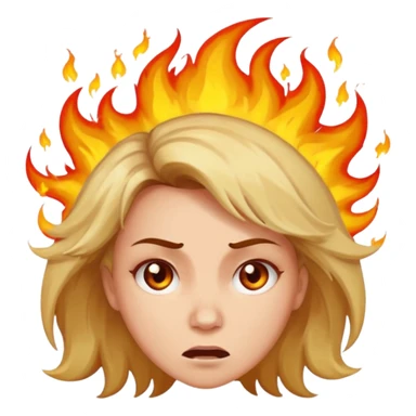 Woman with hair on fire freaking out with stress sticker