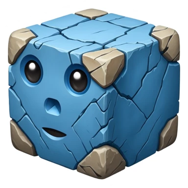 american-blue-intricate-stone-age-rocky-cube-shaped sticker