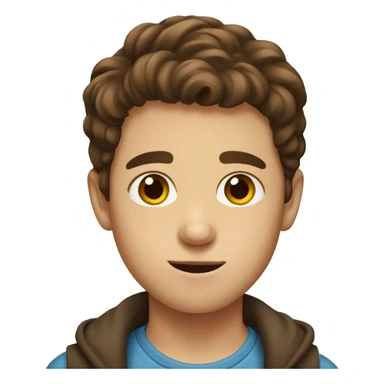 Boy with brown hair portrait sticker