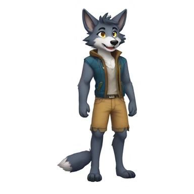 Anthro Wolf Sona Full Body sticker