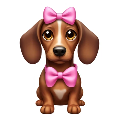 Sausage dog with a pink bow and cute big eyes  sticker