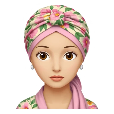 Mujer con turbante oncologico  sticker
