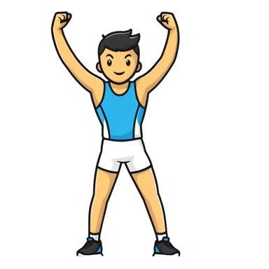 Determined athlete in victory pose sticker