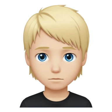 boy with blonde hair emo, shirt color black, and color eyes blue sticker