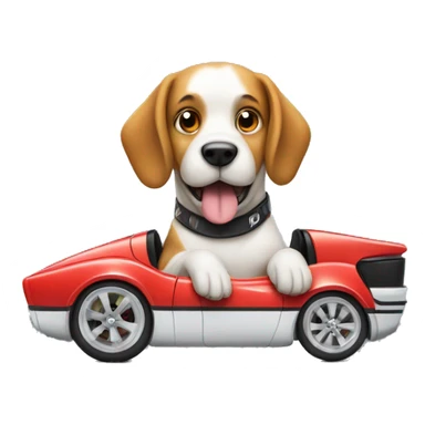Dog drifting a sports car sticker