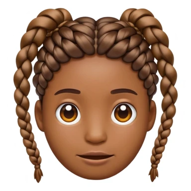 poo emoji with braids sticker