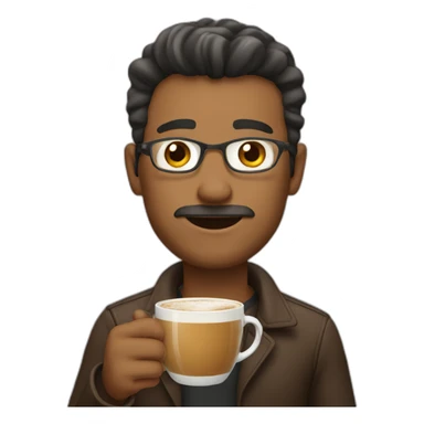 men with glass of coffee sticker