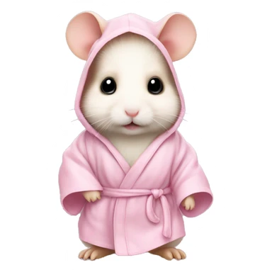baby hamster in light pink robe full body sticker