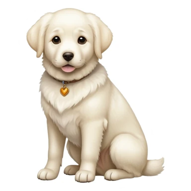 White Labrador adult dog sitting sticker