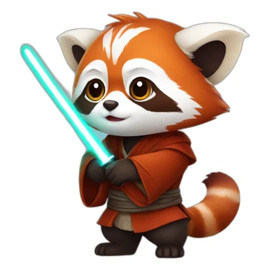 red panda jedi sticker