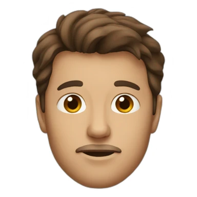 a man with brown hair without a beard and a sheltie sticker