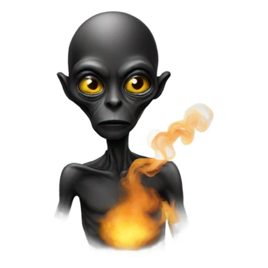 A black alien smoking sticker