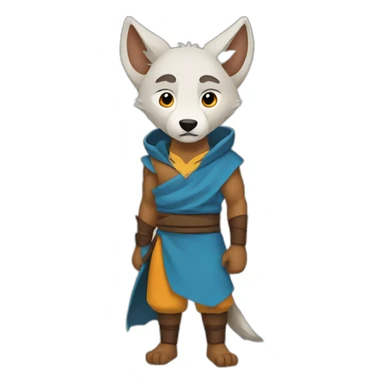 Wolf as aang the avatar sticker