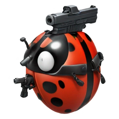 Ladybird with a gun on its back  sticker