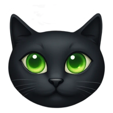 A black cat with a green eye and long hair  sticker