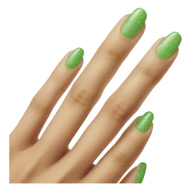 cute green nails  sticker