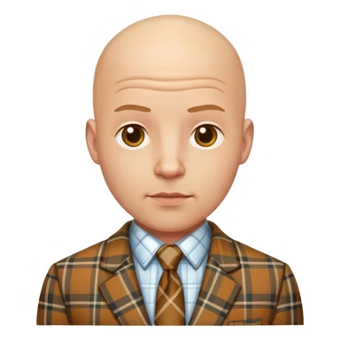 bald man wear a plaid suit sticker