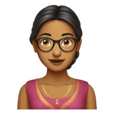 Indian fair girl in specs  sticker