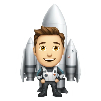 elon musk polishing a rocket sticker