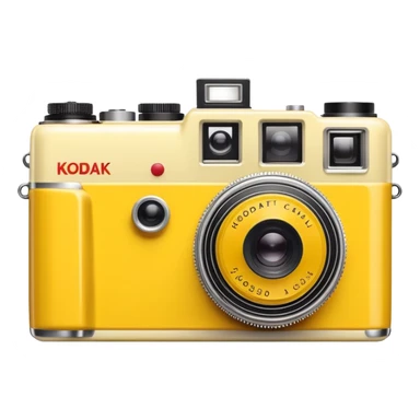 Vintage Kodak camera with bright yellow casing, classic retro design sticker
