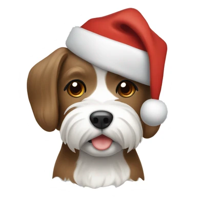 Brown without white maltese in a Christmas hat sticker