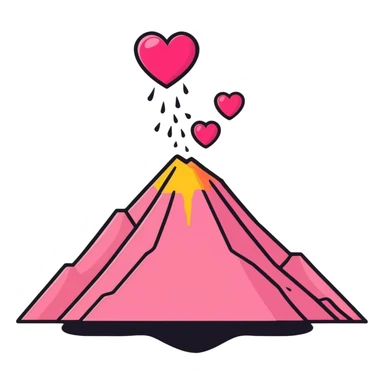 Pink volcano of hearts  sticker