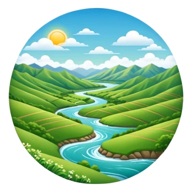 sunny new zealand summer valley with a river sticker