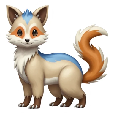 Shiny Brown Orange Blue White Beige Linoone-Absol-Trico-Furret-Hybrid (Full body) sticker