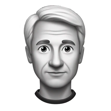 Russian writer Vasily Bykov, smooth-shaven, thin, black and white. sticker