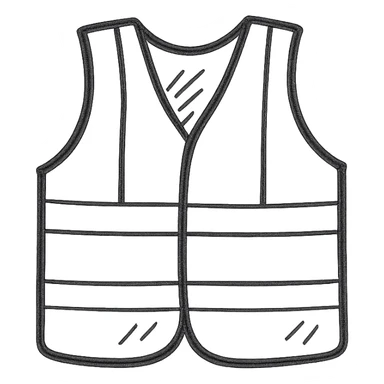 hand-drawn doodle style safety vest sticker
