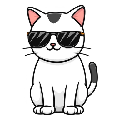 cool cat wearing stylish sunglasses sticker