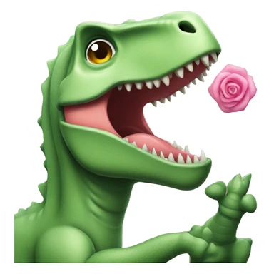 Un dinosaurios verde besando a un dinosaurio rosa sticker
