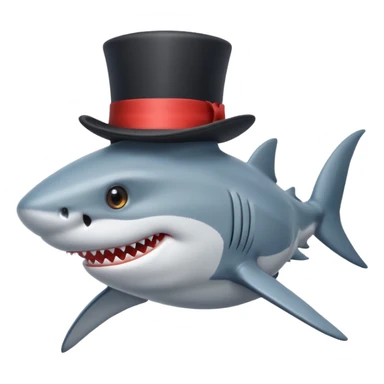 Shark with a top hat sticker